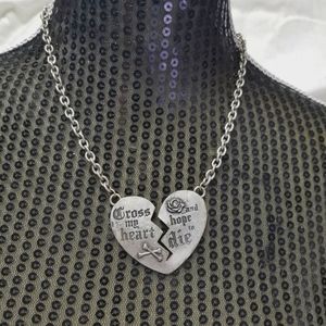 Cross My Heart and Hope to Die Broken Heart Necklace
